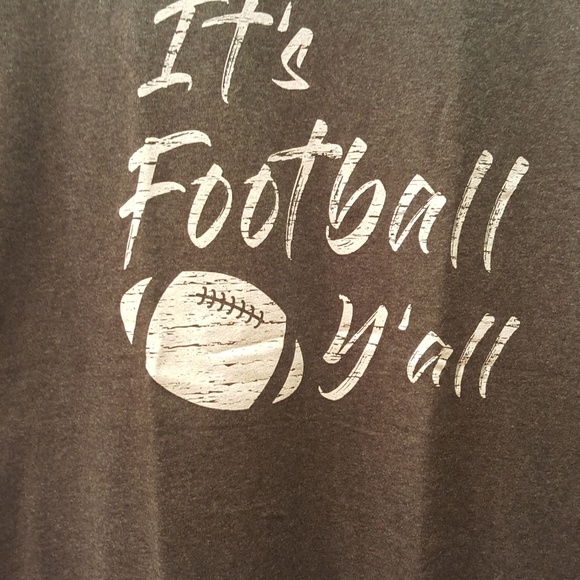 Football Yall Printed Short Sleeve Tee Shirt Gray - Picture 4 of 6
